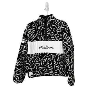 Malbon X Keith Haring Sherpa Pullover Black White Size Small